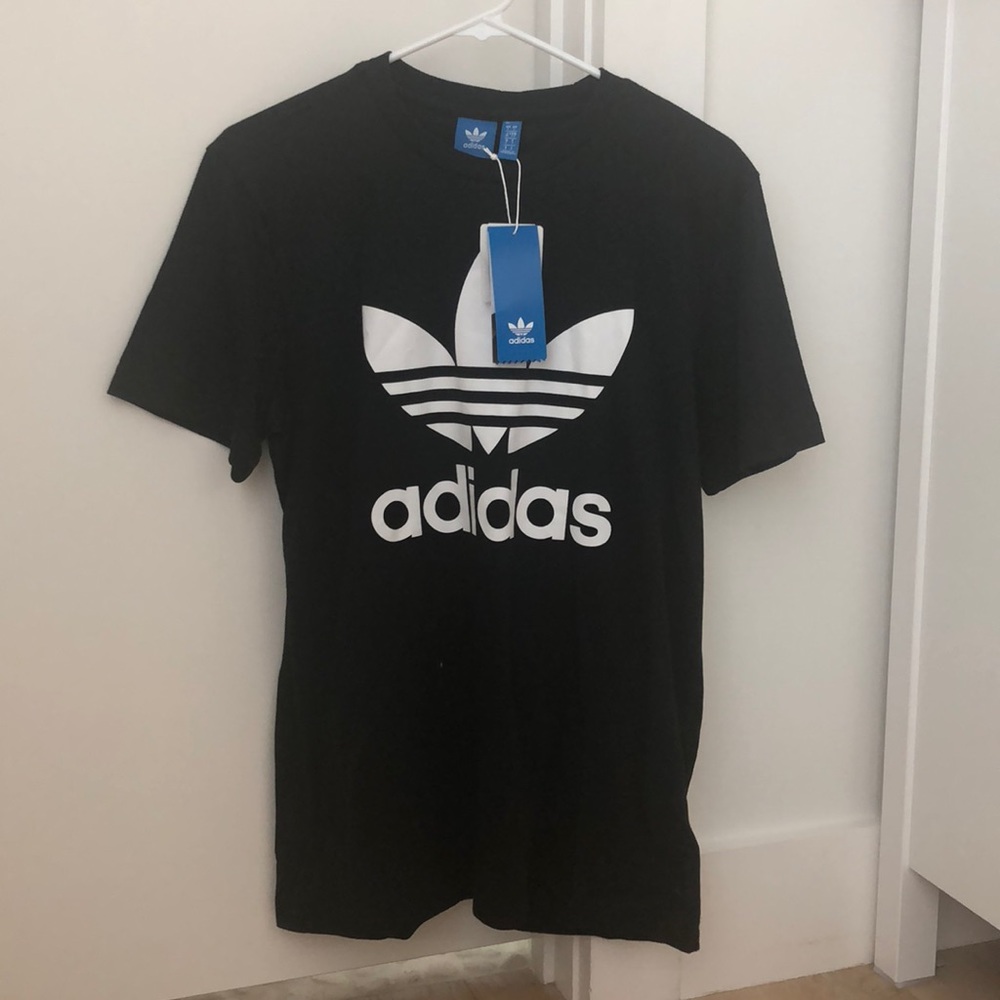 Adidas black and white t-shirt